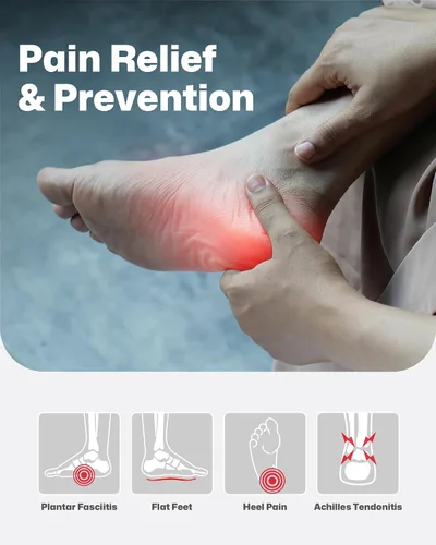 Vista 5 de WalkHero Plantillas para fascitis plantar, insertos de soporte de arco para hombres y mujeres, plantillas ortopédicas para aliviar el dolor de arco