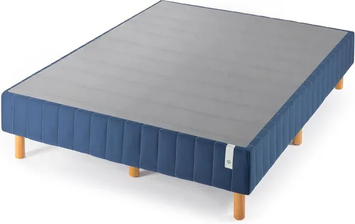 Vista 11 de Colchón Zinus Justina con somier tipo plataforma y patas, Acero Tela Madera, Gris