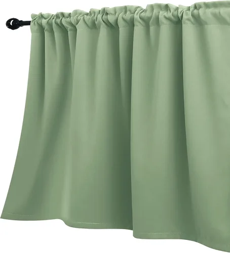 Vista 28 de KOUFALL Cenefa beige para ventanas de 16 pulgadas de largo, cortinas cortas para filtrar la luz sobre el fregadero