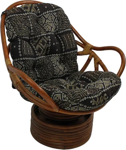 Vista 5 de Blazing Needles Cojín de Silla Mecedora Giratoria con Tapiz Estampado, 48" x 24", Cosecha de Otoño Cosecha otoñal