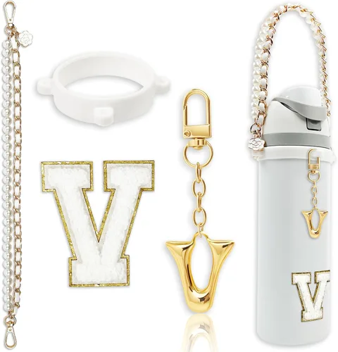 Vista 96 de Letter Handle Strap Accessories with Cute Initial Charm Compatible with Owala Water Bottle 24oz 32oz 40oz Owala Kids
