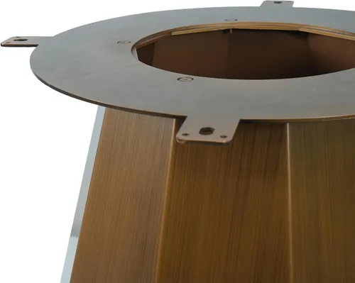 Vista 7 de Montary Mesa de comedor redonda moderna de mármol artificial de 59 pulgadas con base de metal de latón antiguo y tocadiscos de piedra sinterizada