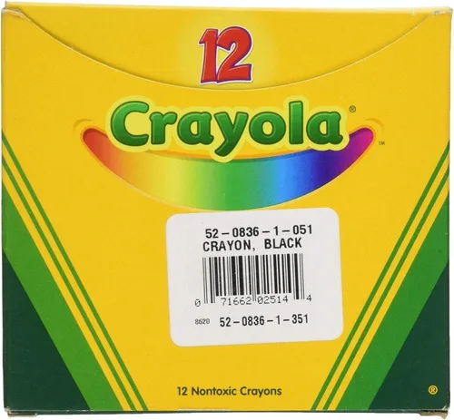 Vista 2 de Crayola Crayones negros, repuesto de crayones de un solo color, 12 unidades de crayones a granel, suministros escolares