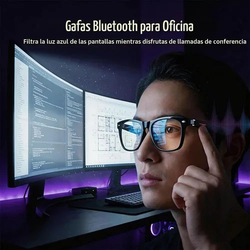 Vista 4 de Gafas inteligentes Bluetooth para hombres y mujeres, bloqueo de Lente Transparente