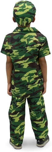 Vista 2 de Disfraz infantil de comando militar, valiente, disfraz de Halloween, disfraz de soldado del ejército, camuflado