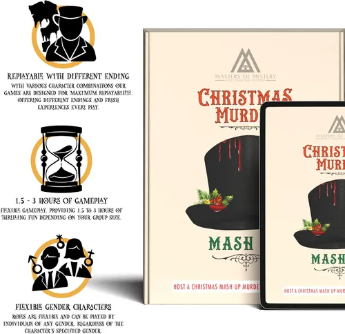 Vista 3 de Masters of Mystery Juego de cena de misterio de asesinato de Navidad victoriana - Juego de fiesta de Whodunnit para adultos - 4 a 20 jugadores