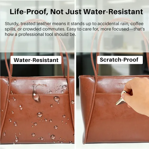 Vista 3 de Blofinche Carteras de Cuero Genuino para Mujeres Bolso Tote Grande de Hombro Bolso Vintage Real Grace para Trabajo Damas Laptop Viaje