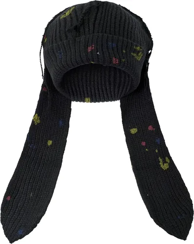 Vista 14 de Gorro de punto con orejas largas de conejo, gorro divertido de invierno, gorro cálido de punto de conejo de ganchillo para exteriores