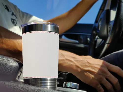 Vista 3 de LaserGram Vaso aislado al vacío de 20 onzas, signo del zodiaco, acuario, grabado personalizado incluido (cuero sintético, estilo béisbol)