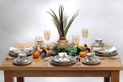 Vista 2 de Spode Woodland Mallard and Codorniz - Plato rectangular con mango Plato para hornear de 12 pulgadas para lasaña, pastel de pastor y platos de cena