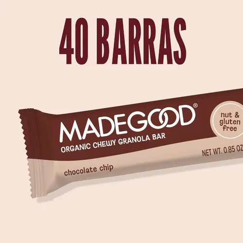 Vista 6 de MadeGood Barras de granola con chispas de chocolate, 40 unidades (0.85 onzas cada una) contienen nutrientes de verduras, aperitivos sin gluten Sin