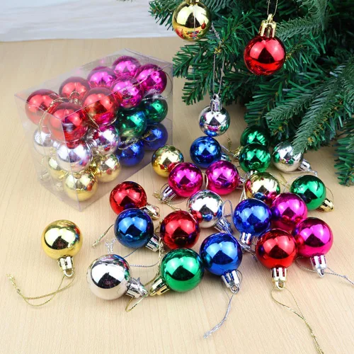Vista 5 de ALIMITOPIA 24 bolas de Navidad de 1.2 pulgadas, bolas colgantes de plástico inastillables para decoración de árbol de Navidad