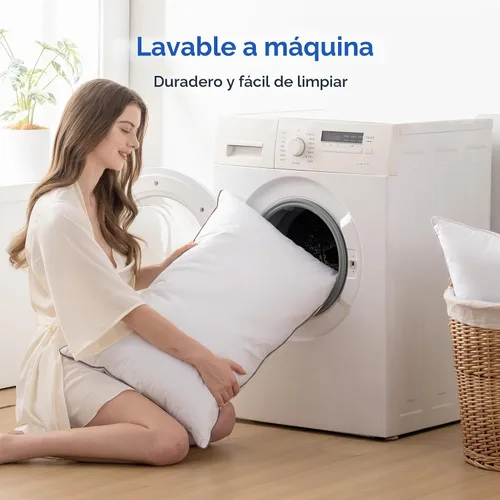 Vista 5 de puredown Almohadas de plumas de ganso y plumón, almohadas de lujo premium con funda 100% algodón, paquete de 2, tamaño estándar, 20 x 26 pulgadas
