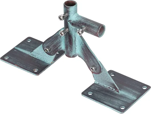 Vista 5 de Soporte de techo ajustable para cobertizo de cúpula exterior, soporte de montaje de veleta de jardín de acero resistente de 2 puertos, se adapta a