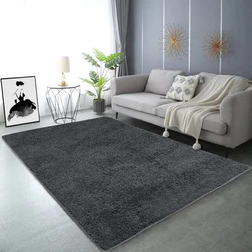 Vista 16 de Fashionwu Alfombra grande esponjosa de 5 x 8 pies, alfombra de felpa para sala de estar, guardería, antideslizante, alfombra mullida para decoración