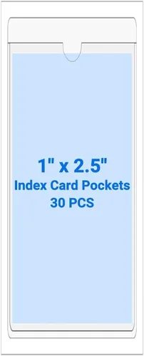 Vista 125 de 30 PCS Clear Self Adhesive Plastic Label Pockets, Top Loading Business & Library Index Card Holders, Peel and Stick Sleeves for Storage Bins, Totes