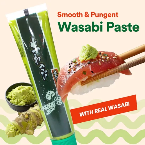 Vista 3 de Wasabi-O Real Wasabi Pasta – Auténtica raíz de wasabi fresca japonesa – calor suave – Tubo de compresión para sushi, salsa, mayonesa y mariscos – 3
