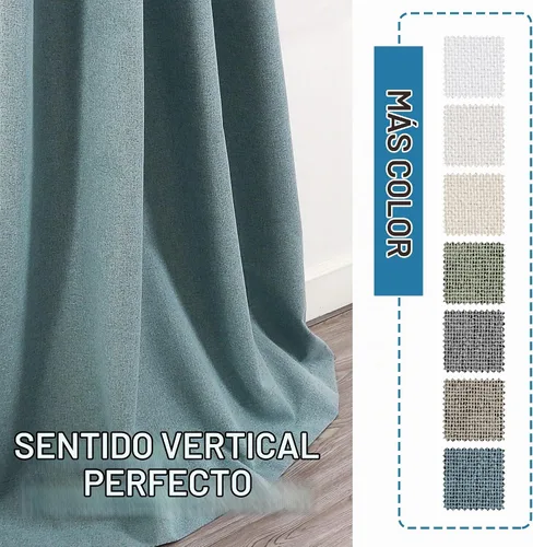 Vista 8 de H.VERSAILTEX Cortinas de lino 100% opacas, cortinas térmicas para sala de estar, cortinas de arpillera con doble cara de lino con ojales, cortinas