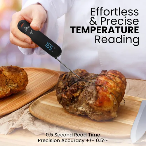 Vista 3 de Termómetro digital profesional para alimentos, tiempo de respuesta de <1 segundo, precisión de ± 0.5 °F, impermeable IP67, magnético, termómetro