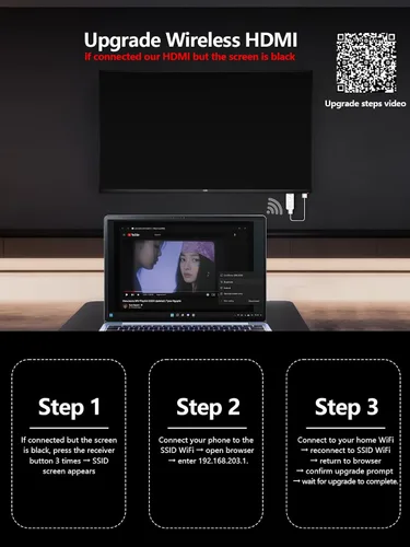 Vista 6 de Adaptador de visualización inalámbrico HDMI Dongle, iShare iOS extensor inalámbrico HDMI receptor, dispositivo de reflejo de pantalla Plug & Play