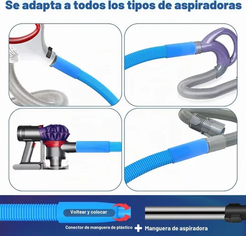 Vista 2 de Kit de Limpiador de Ventilación para Secadora PetOde, Accessorio Flexible para Aspiración de Pelusa Compatible con la Mayoría de Aspiradoras, Azul