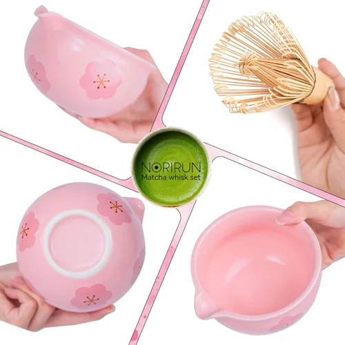 Vista 3 de Juego de 10 batidores de matcha, kit de fabricación de té matcha japonés con batidor de bambú, cuenco de cerámica, herramientas completas