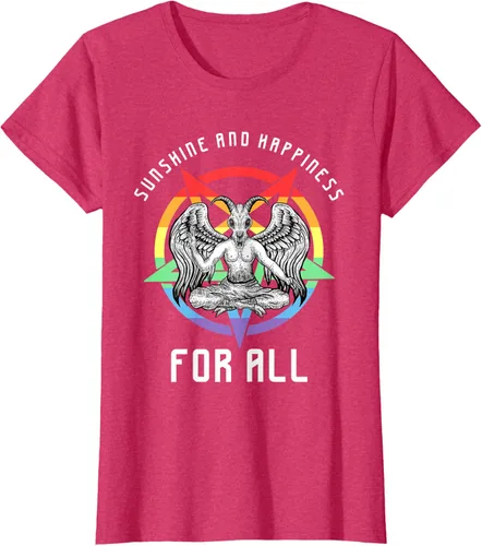 Vista 11 de Funny Sunshine and Happiness for All LGBT Gay Pride Baphomet Camiseta Negro