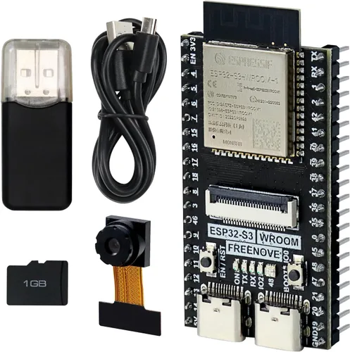 Vista 7 de Freenove Placa ESP32-S3 ESP32 S3 CAM (flash de 16 MB), microcontrolador de doble núcleo de 32 bits a 240 MHz, cámara a bordo inalámbrica, código