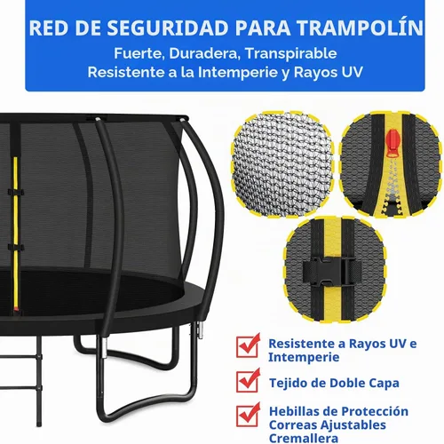 Vista 4 de Anillo superior de repuesto para cama elástica para 8 postes curvos, red de seguridad redonda, accesorios de trampolín con hebillas de protección