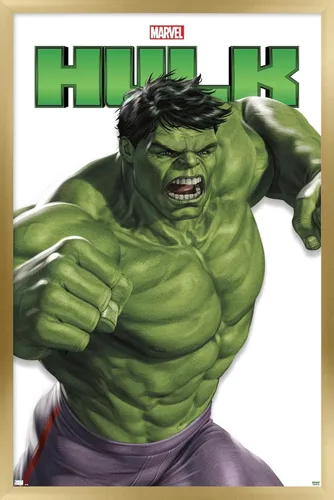 Vista 14 de Trends International Marvel Comics Hulk Feature Series - Póster de pared, 22.4 pulgadas de largo x 14.7 pulgadas, versión enmarcada de madera
