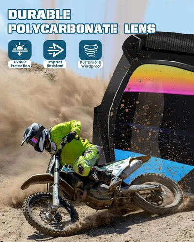Vista 7 de OXG - Gafas de motocicleta - Gafas ATV y de moto de cross con lente UV400 a prueba de polvo para adultos y jóvenes