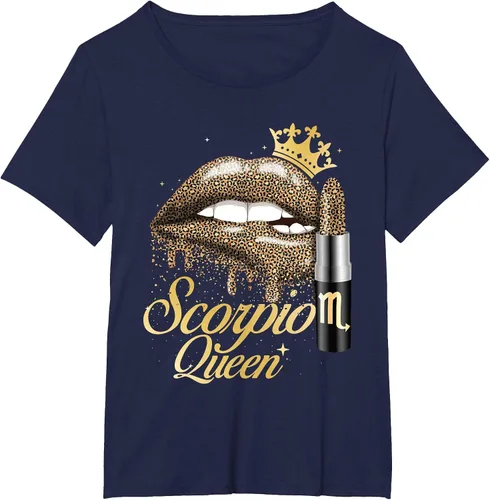 Vista 40 de Scorpio Queen - Zodiac Sign Horoscope Birthday T-Shirt Negro