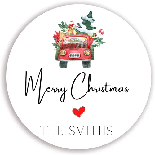 Vista 5 de Pegatinas redondas personalizadas para regalos de Navidad - Etiquetas personalizadas para papel de regalo