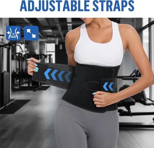 Vista 4 de Jueachy Faja reductora de cintura para mujer: entrenador de cintura para sudar para mujer, fácil de limpiar para hombres y gimnasio