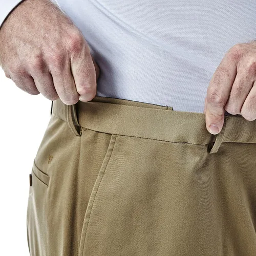 Vista 4 de Haggar Men's Premium No Iron Khaki Classic Fit Expandable Waist Flat Front Pant Reg. and Big & Tall Sizes