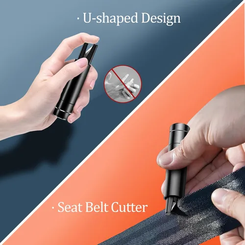 Vista 3 de Martillo para Romper Ventanas de Coche y Cortador de Cinturón de Seguridad, Martillo de Seguridad para Coche 2 en 1, Rompevidrios Multifuncional