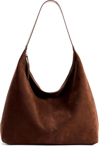 Vista 17 de KALIDI Bolso de Mano Casual de Cuero Vegano Bolso Hobo con Cremallera para Trabajo de Fin de Semana Bolso de Hombro para Viaje de Mujer