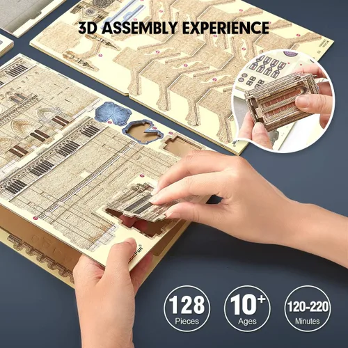 Vista 2 de CubicFun Rompecabezas 3D para niños de 8 a 10 años - Notre Dame de Paris Marrón