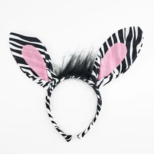 Vista 9 de Beaupretty 1 juego de accesorios de disfraz de cebra, diadema y cola de animal para disfraz de animal para adultos, fiesta de cosplay de Halloween