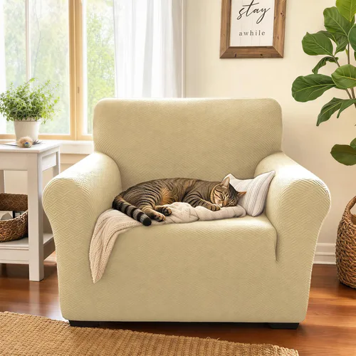 Vista 3 de XINEAGE Fundas elásticas nuevas para sillón 2025, 1 pieza, protector para silla de sala de estar, funda gruesa y suave con parte inferior elástica