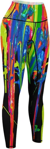 Vista 8 de Rainbow Watercolor Workout Leggings for Women High Waisted Tummy Control Yoga Pants