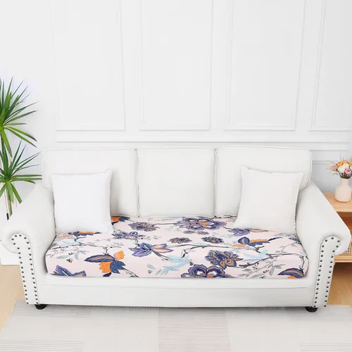 Vista 98 de Smiry Fundas de cojín de sofá estampadas, fundas elásticas suaves para sofá, fundas de sofá lavables antideslizantes, protector de muebles para Beige
