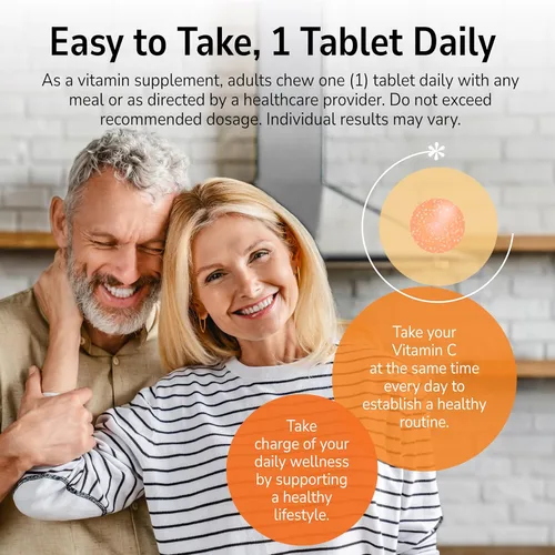 Vista 6 de 21st Century Vitamina C 500 mg Tabletas masticables, Naranja, 110