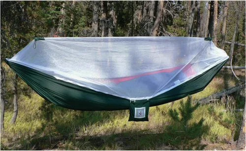Vista 4 de Hammock Bliss Mosquito Free Hammock Bliss - Hamaca de camping con toldo de malla de mosquitero con mosquitero - Suspensión integrada de cuerda