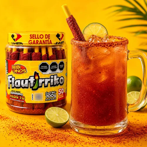 Vista 8 de Flautirriko Tarugos Tamarindo Candy Sticks 50 piezas 19.40 oz Always Fresh