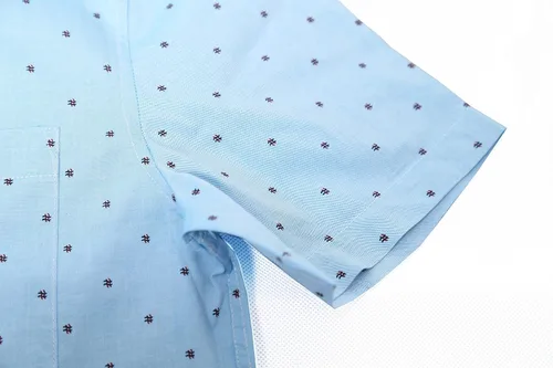 Vista 5 de Camisa casual de manga corta con estampado de lunares para hombre