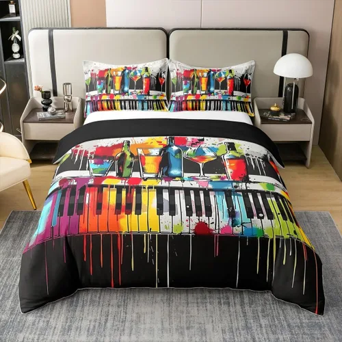 Vista 17 de Homewish Theater Cinema Poster 100% Cotton Duvet Cover Twin Size,Retro Movie Bedding Set 2Pcs for Kids Girls Boys Room Decor,Popcorn Comforter Cover