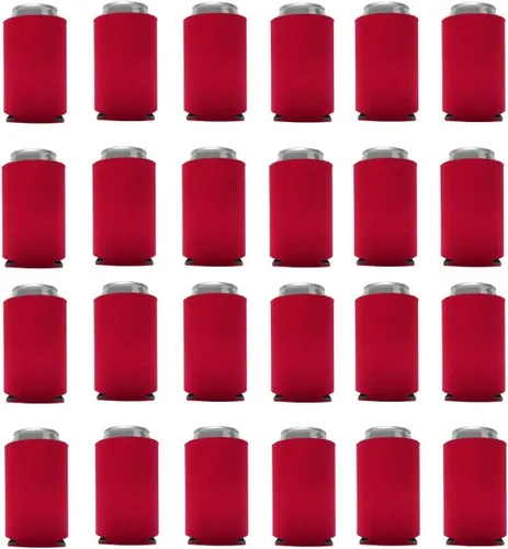 Vista 2 de Fundas enfriadoras de latas de espuma de poliéster en blanco (12, color rubor)