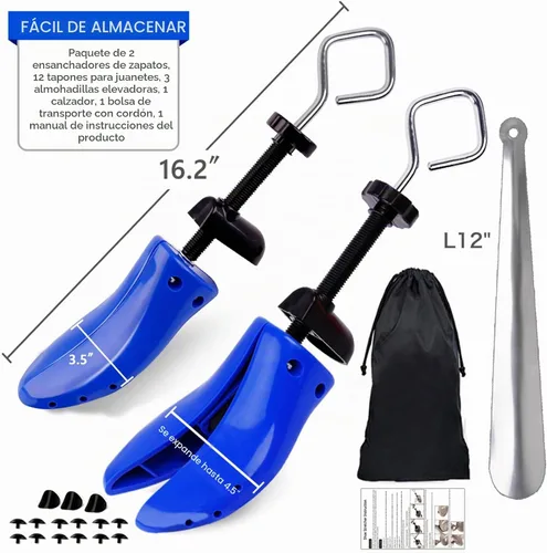 Vista 6 de LANNEY Shoe Stretcher for Women & Men Wide Feet - Premium Shoe Expander Widener Stretch Length Width Azul