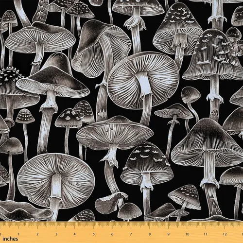 Vista 12 de Tela decorativa de setas lindas de Feelyou por el patio, tela de tapicería de setas de dibujos animados para sillas, tela decorativa impermeable al